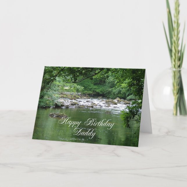 Carte d'anniversaire papa montrant une rivière (Devant)