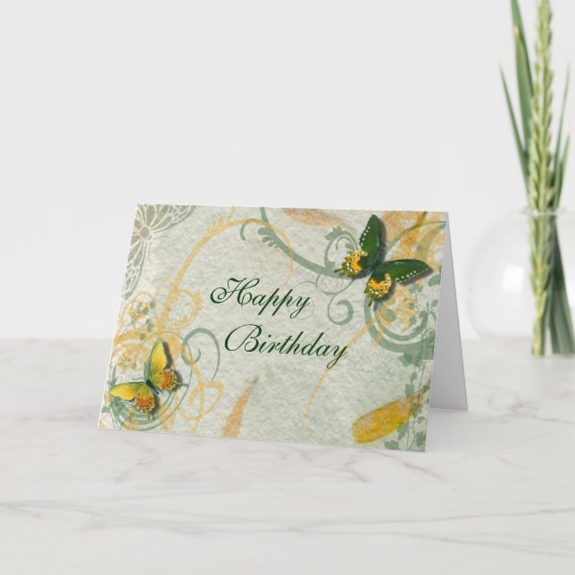 Carte d'anniversaire papillon (Devant)