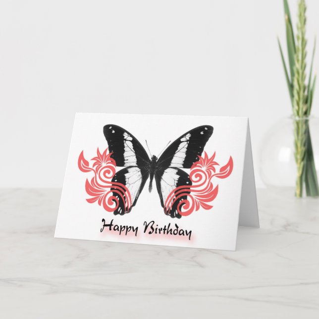 carte d'anniversaire papillon (Devant)