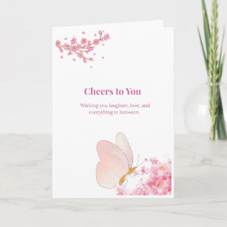 Carte d'anniversaire Papillon Rose
