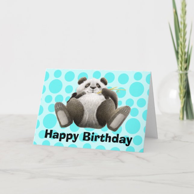 Carte d'anniversaire paresseuse de panda (Devant)