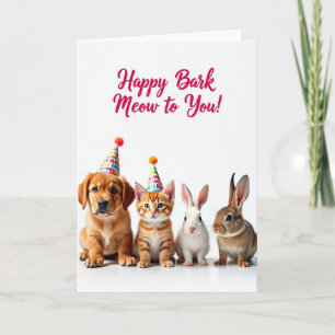 Carte d'anniversaire Party Pets