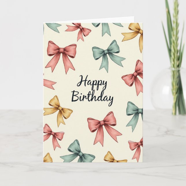 Carte d'anniversaire Pastel Bows (Devant)