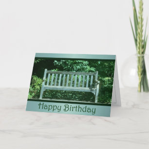Carte d'anniversaire patinée de banc de parc