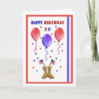 Carte d'anniversaire patriotique militaire