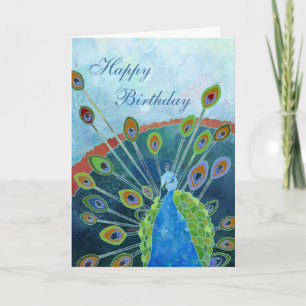 Carte d'anniversaire Peacock