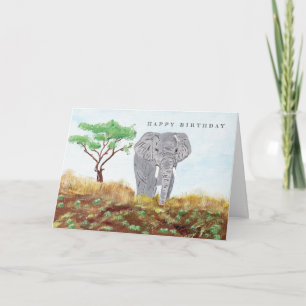 Carte d'anniversaire Peint Elephant Stay Wild Safa