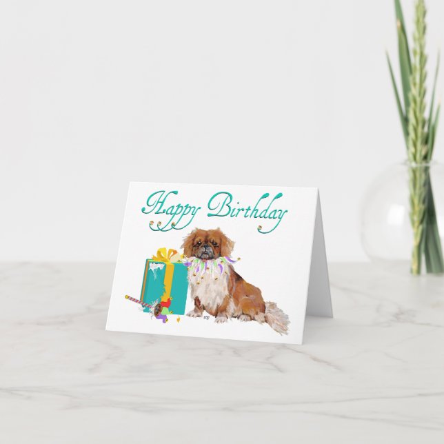 Carte d'anniversaire Pekingese (Devant)