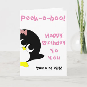 Carte d'anniversaire Penguin pour jeune fille