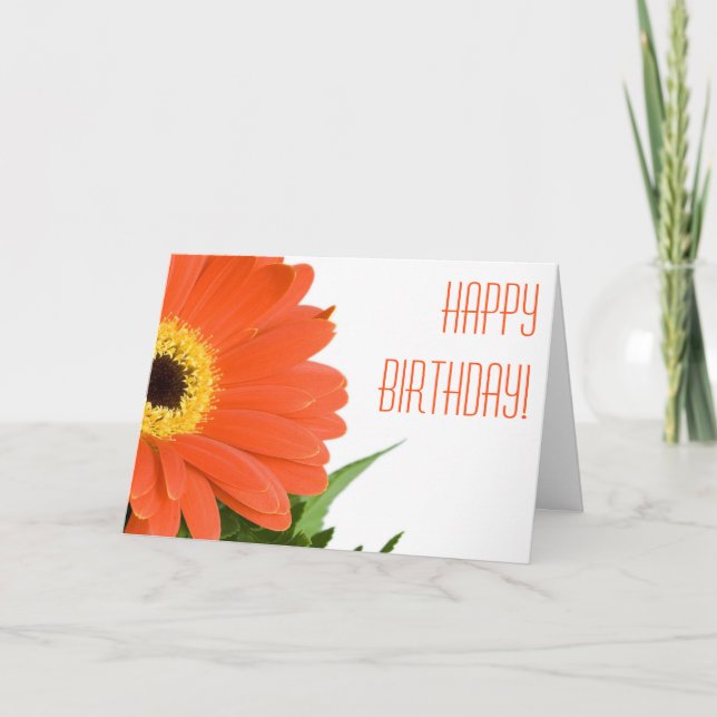 Carte d'anniversaire personnalisable à la margueri (Devant)