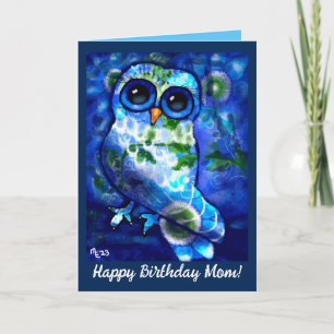 Carte d'anniversaire personnalisable - Chouette Ab