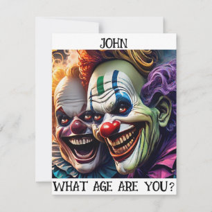 Carte d'anniversaire personnalisable Clowns Déplai