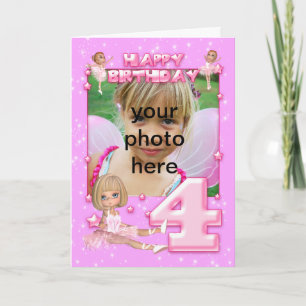 Carte d'anniversaire personnalisable de 4e anniver
