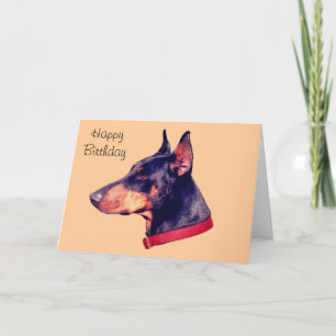Carte d'anniversaire personnalisable Doberman Pins