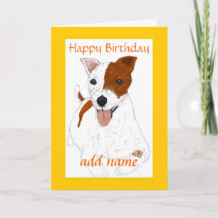 Carte d'anniversaire personnalisable Jack Russell 