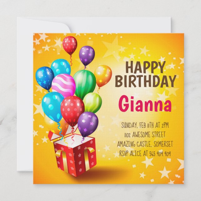 Carte d'anniversaire personnalisée (Devant)