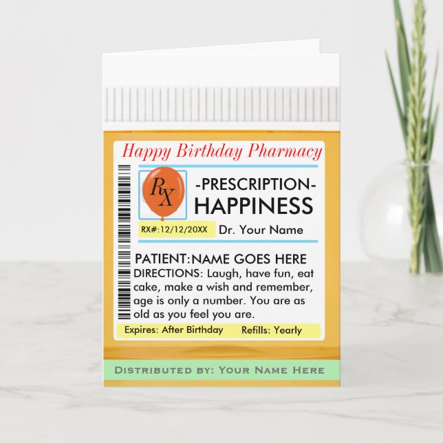 Carte d'anniversaire personnalisée (Devant)