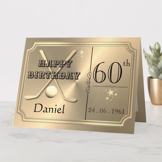 Carte d'anniversaire personnalisée 60 ans pour lui (Petite plante)