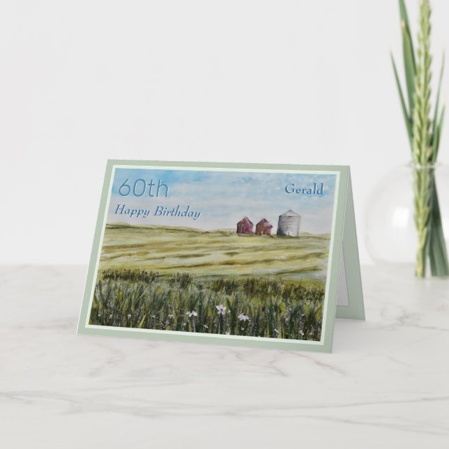 Carte d'anniversaire personnalisée 60e Pittoresque (Devant)