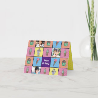 Carte d'anniversaire personnalisée à la crème glac