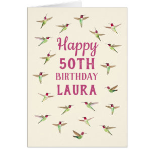 Carte d'anniversaire personnalisée Anna's Hummingb