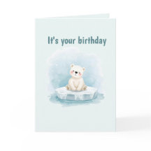Carte d'anniversaire personnalisée avec un ours po