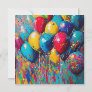 Carte d'anniversaire personnalisée   Ballons color