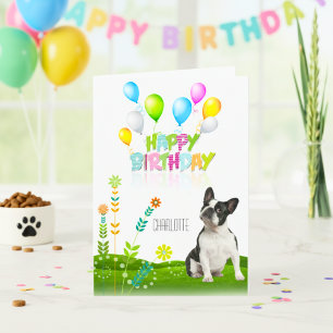 Carte d'anniversaire personnalisée Boston Terrier