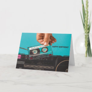 Carte d'anniversaire personnalisée cassette audio 