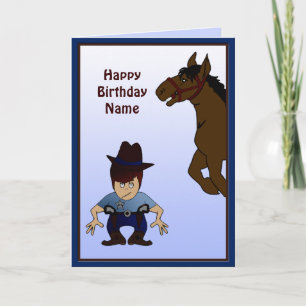 Carte d'anniversaire personnalisée Cowboy Kid