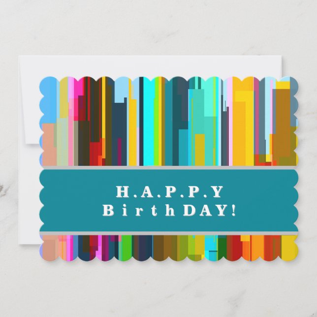 Carte d'anniversaire personnalisée d'art moderne A (Devant)