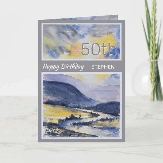 Carte d'anniversaire personnalisée de la 50e monta (Devant)