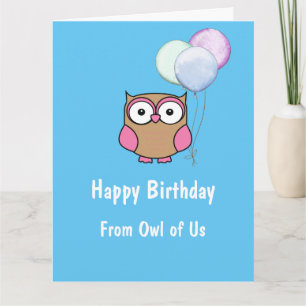 Carte d'anniversaire personnalisée de la Chouette 