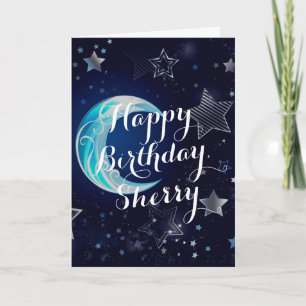 Carte d'anniversaire personnalisée de la Lune céle