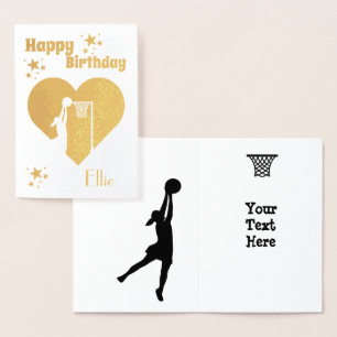 Carte d'anniversaire personnalisée de net-ball de