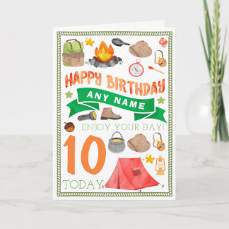 Carte d'anniversaire personnalisée de tente de