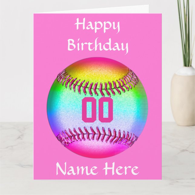 Carte d'anniversaire PERSONNALISÉE du base-ball, (Devant)