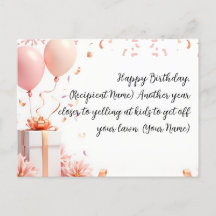 Carte d'anniversaire personnalisée élégante person