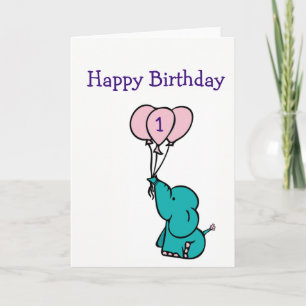 Carte d'anniversaire personnalisée - Elephant