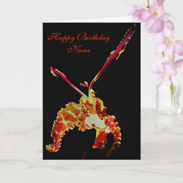 Carte d'anniversaire personnalisée Fleur d'orchidé (Orchidée)