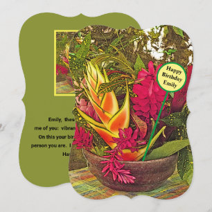 CARTE D'ANNIVERSAIRE PERSONNALISÉE/FLEURS TROPICAL
