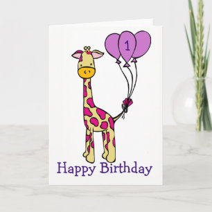 Carte d'anniversaire personnalisée - Giraffe