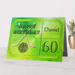 Carte d'anniversaire personnalisée Golf à thème 60