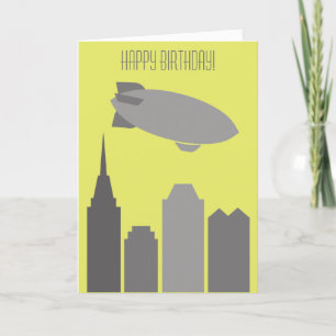 Carte d'anniversaire personnalisée Gray and Yellow