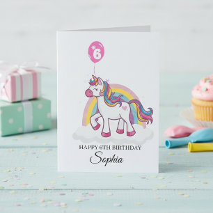 Carte d'anniversaire personnalisée Licorne pour en