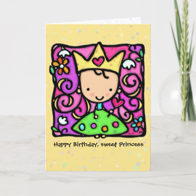 Carte d'anniversaire personnalisée Little Princess (Devant)