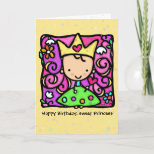 Carte d'anniversaire personnalisée Little Princess