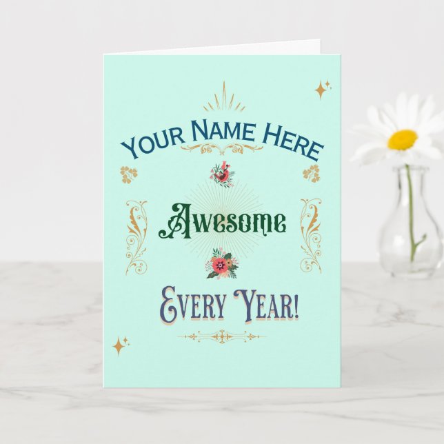 Carte d'anniversaire personnalisée - Magnifique (Petite plante)