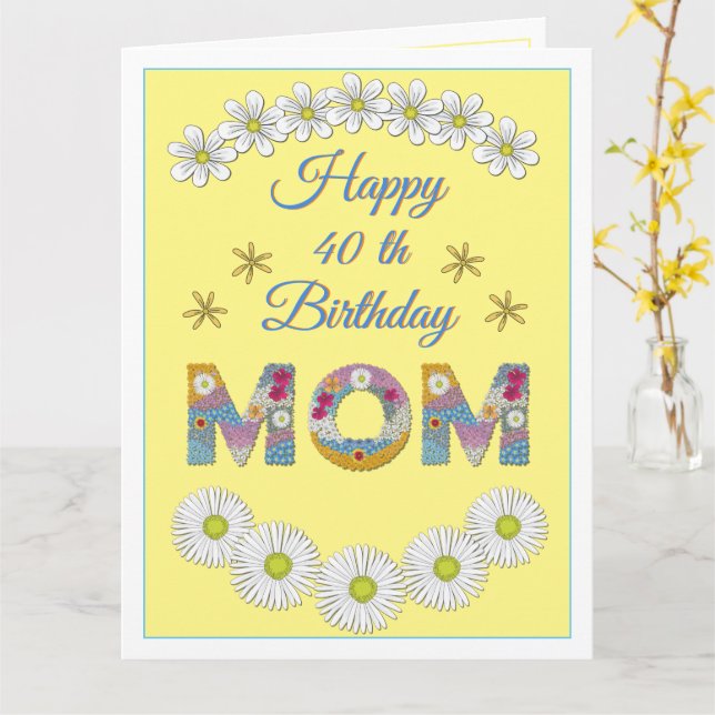 Carte d'anniversaire personnalisée Maman (Fleur jaune)