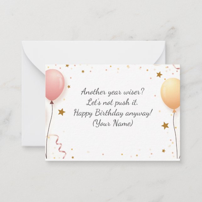 Carte d'anniversaire personnalisée – Message perso (Dos)